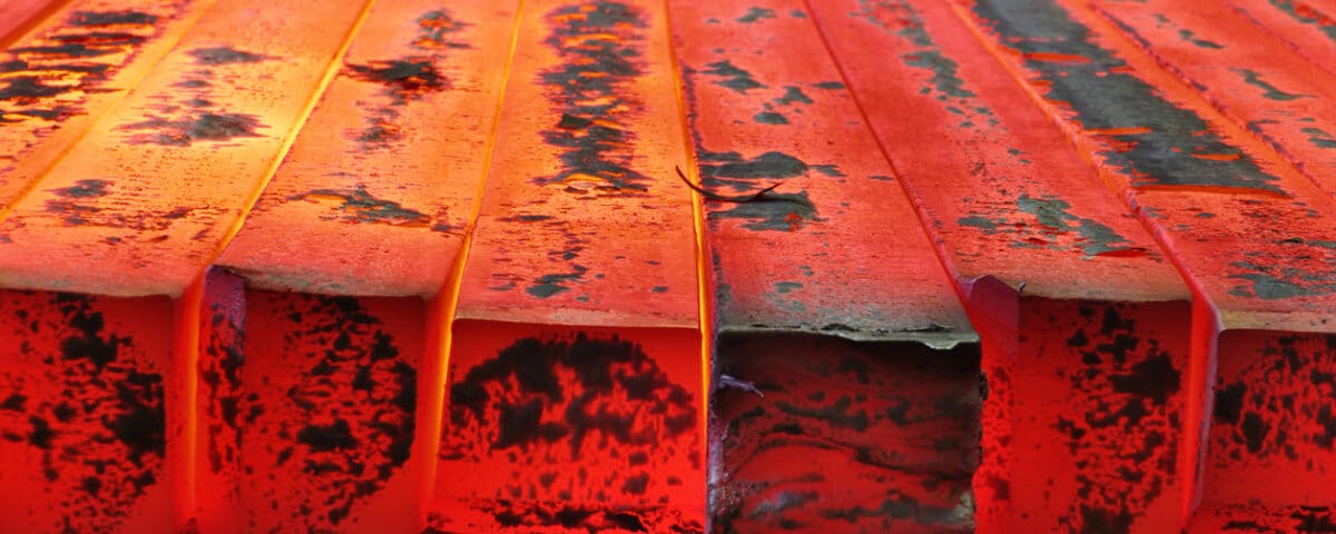 hot red solid metal blank billet